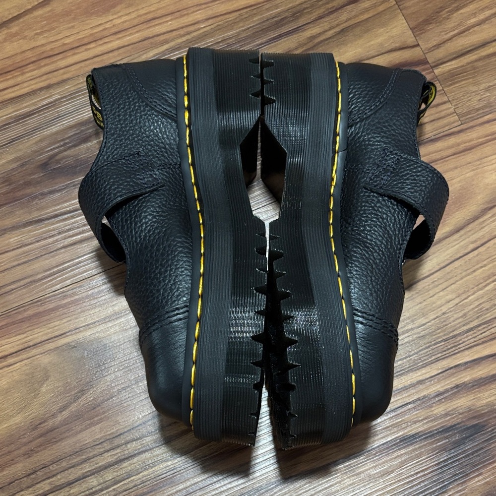 Dr. Martens Mary Janes Flower Buckle Leather Platform Shoes - Picture 2 of 3